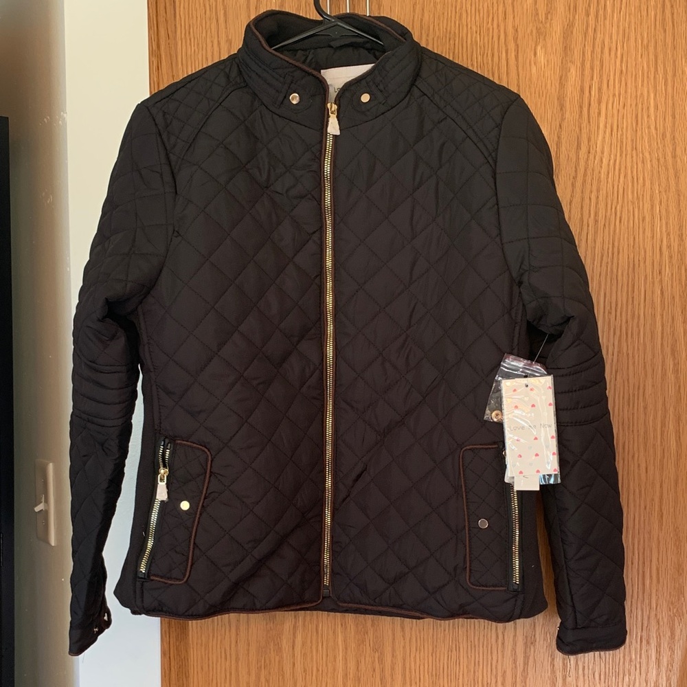 Love me Now Quilted Black Jacket Size L